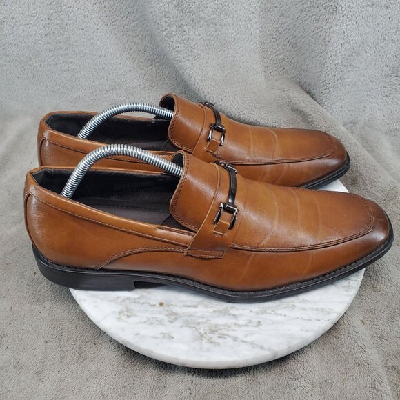 Bonafini Shoes Mens Size 10.5 Brown Leather Classic Slip On Loafer Style C-152 main image 5